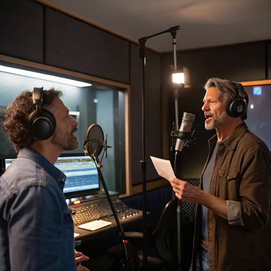 Professional dubbing session